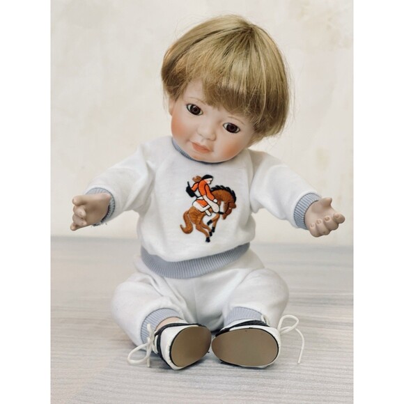 Danbury Mint Cowboy Billy Boy Doll 10" Porcelain & Cloth by Linda Steele 1991 - Picture 1 of 8